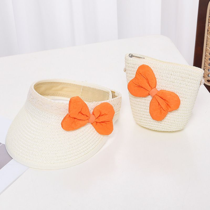 Cappello estivo in paglia per bambini, cappello da bambina con parte superiore vuota, protezione solare da spiaggia_voghion.com