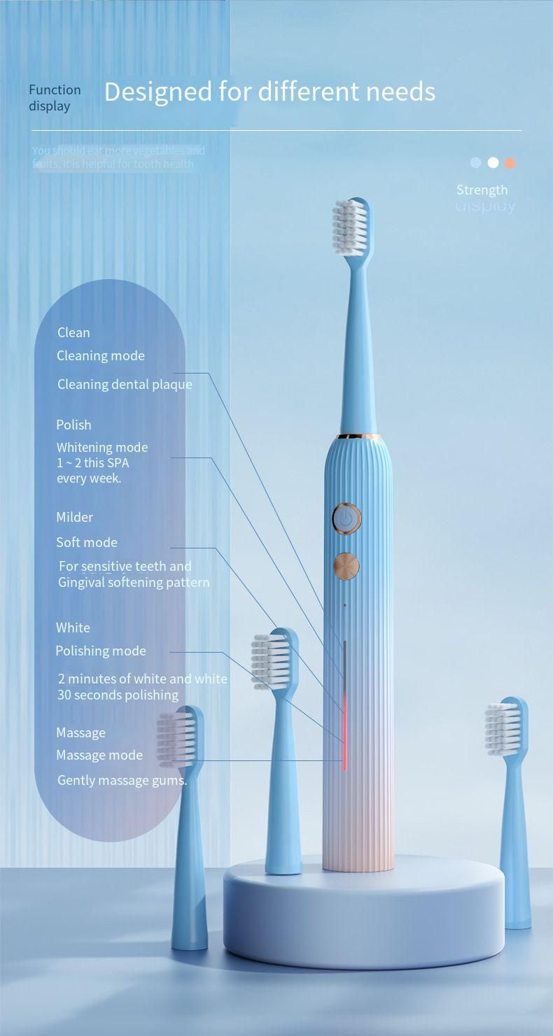 New Electric Toothbrush 5-Speed Smart Rechargeable DuPont Bristles Fully Automatic Student Gift Adult Version_voghion.com