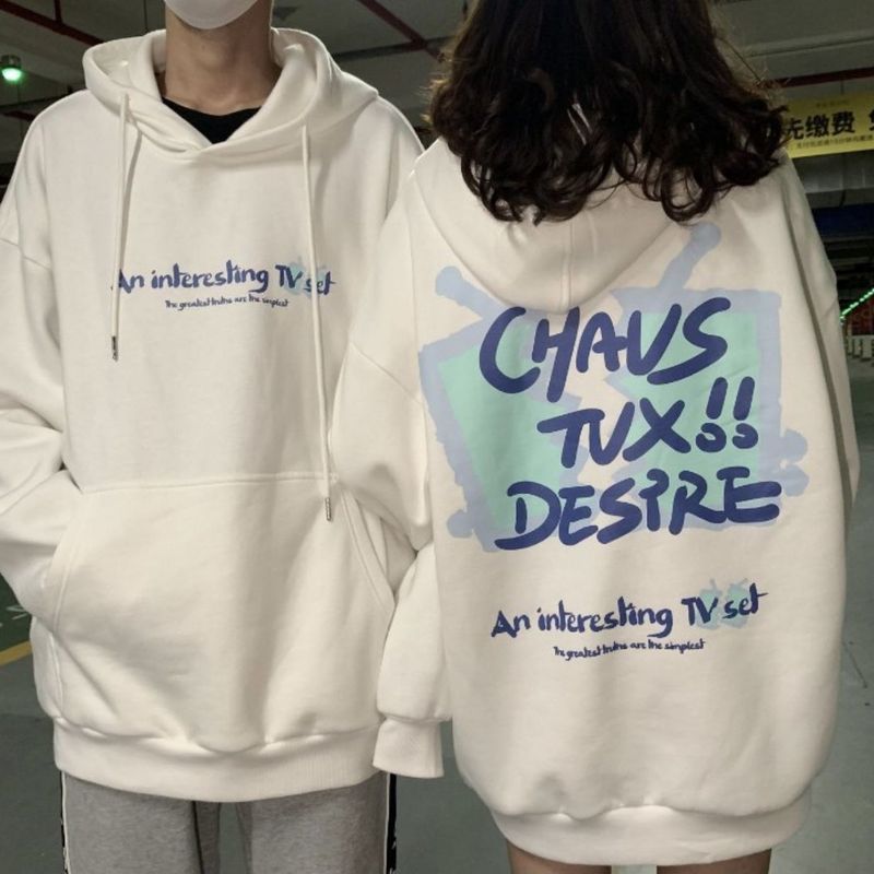 Men's Spring Autumn Oversize Couple Outfit College Style Versatile Loose Hooded Sweatshirt Unisex Class Uniform 12_voghion.com