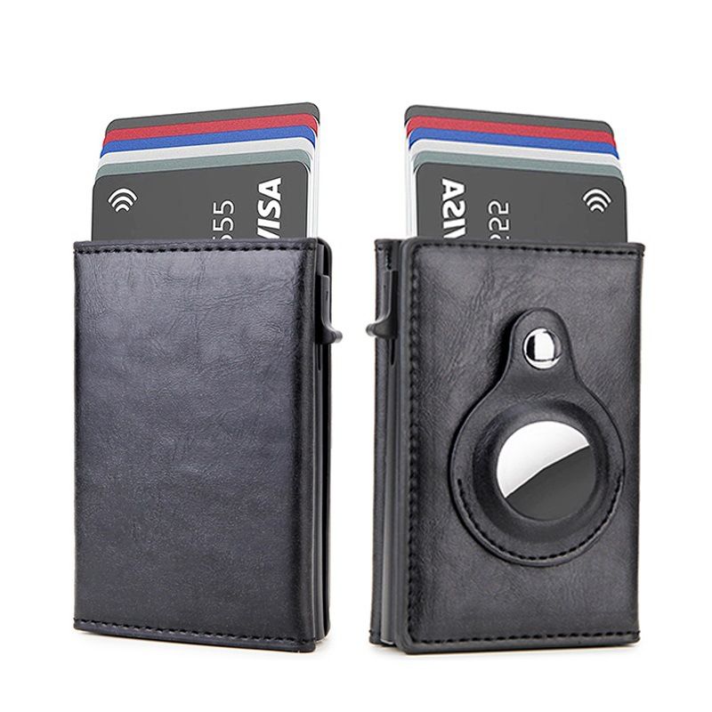 Portapassaporti e portafogli Portafoglio AirTag in fibra di carbonio Porta carte magnetico Portafoglio da uomo RFID Multi slot per carte Portafoglio da uomo_voghion.com