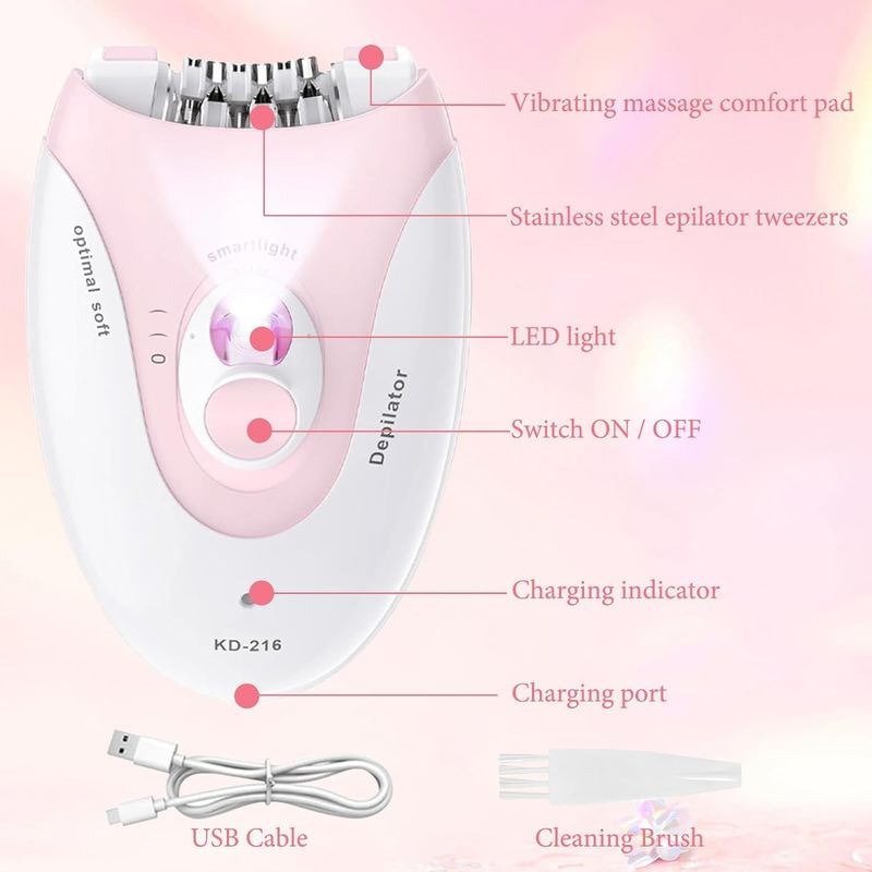Női LED-es lámpával, vezeték nélküli női készülék, bikini kar-láb hónalj arcszőrtelenítő készülék_voghion.com