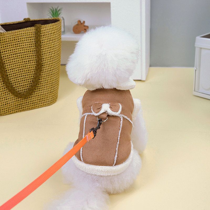 2023 puppykleding herfst en winter nieuwe huisdierkleding kattenkleding middelgrote en kleine hondenhuid hertentractie katoenen gevoerde kleding_voghion.com
