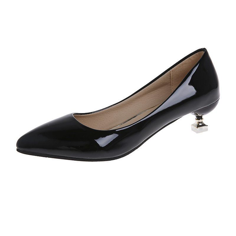 Shallow mouth pointed for women, cat sexy temperament, mid work shoes, thin heels, simple and versatile fashion women's_voghion.com