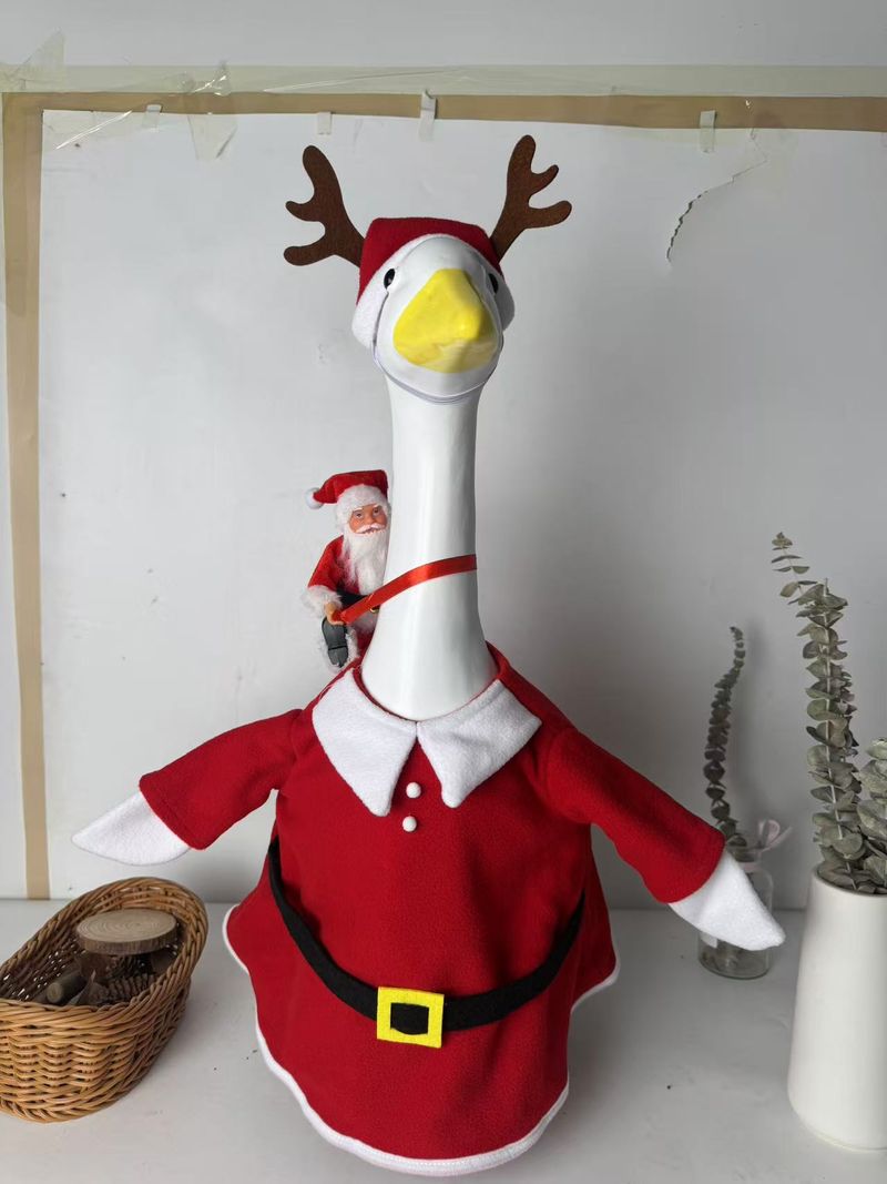 Nuevo conjunto de disfraz de Papá Noel para montar a caballo, 23 pulgadas, para porche, césped, decoración del Día del Ganso_voghion.com