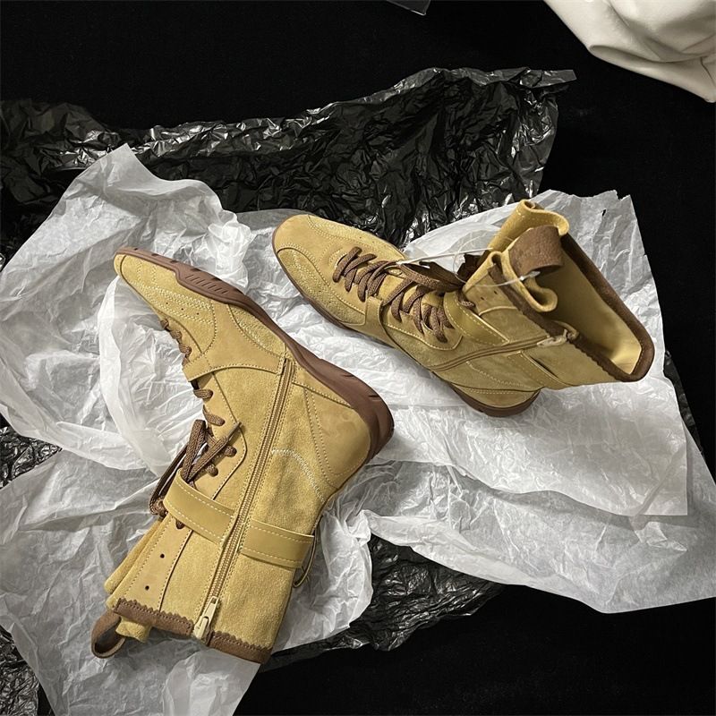 Stivali da boxe da donna 2025, nuovi stivali da boxe da donna, alla moda, indispensabili per l'outdoor, in pelle scamosciata di mucca lucida, fatti a mano, da caccia alle anatre, per donna_voghion.com