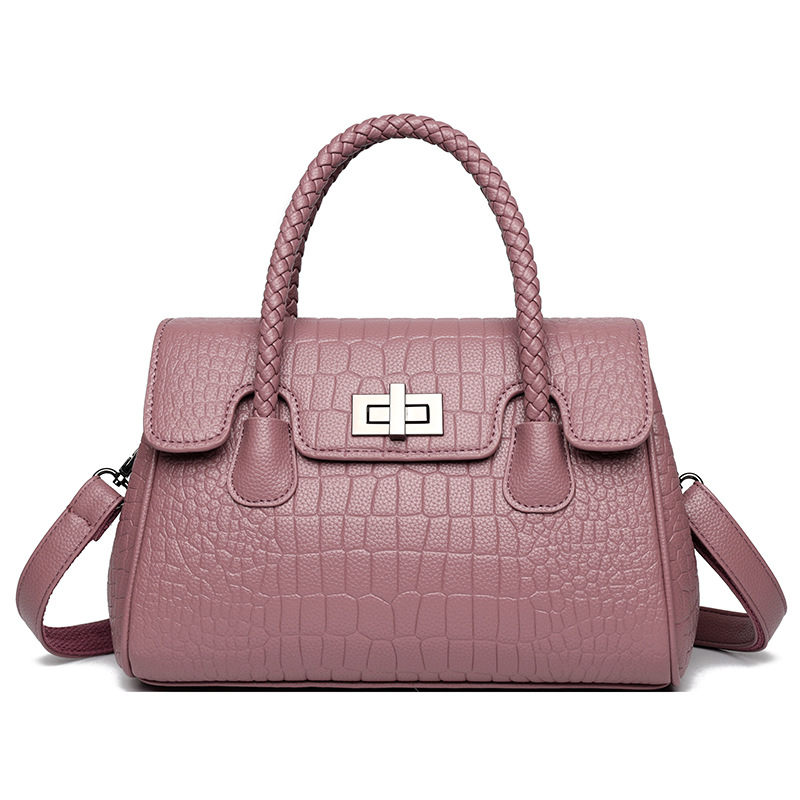Borsa a tracolla in pelle morbida ed elegante, con tracolla intrecciata, per donne, 2025, nuova, alla moda, per mamme di mezza età_voghion.com
