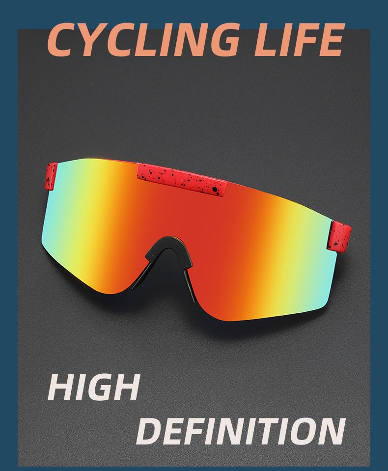 Cycling Large Frame Colorful Electroplated True Film Polarized Sports Sunglasses Set Strong Light Eye Protection_voghion.com
