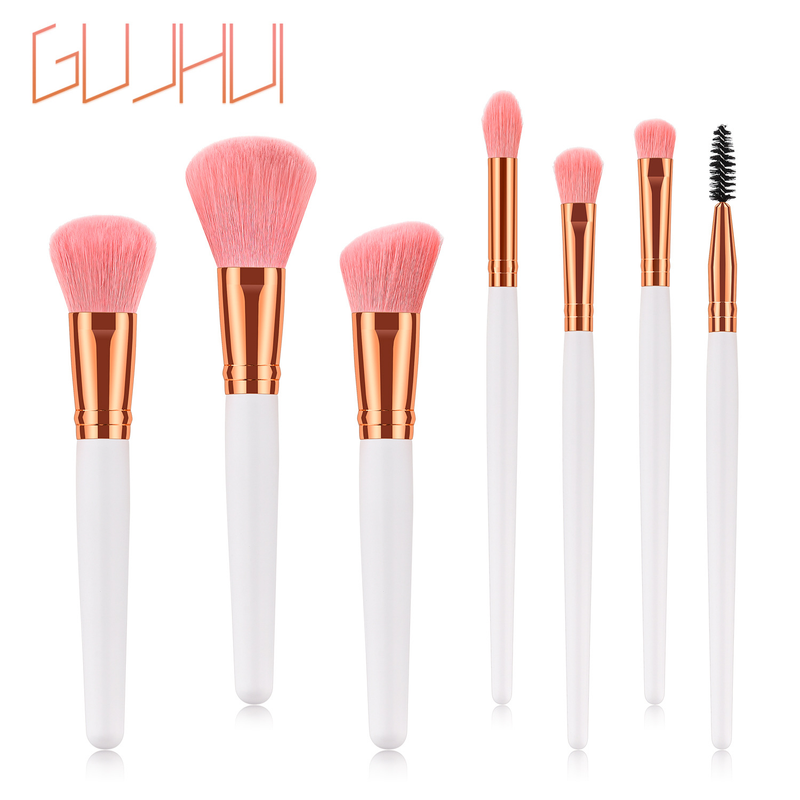Set di pennelli per trucco da 7 pezzi, platino, lana imbottita, pennello per cipria, strumenti di bellezza _voghion.com
