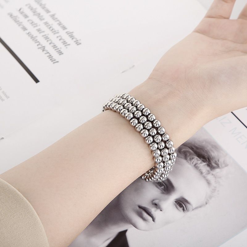 Gioielli da uomo e da donna, bellissimi braccialetti elastici con perline rotonde, bracciale fai da te alla moda e reattivo._voghion.com