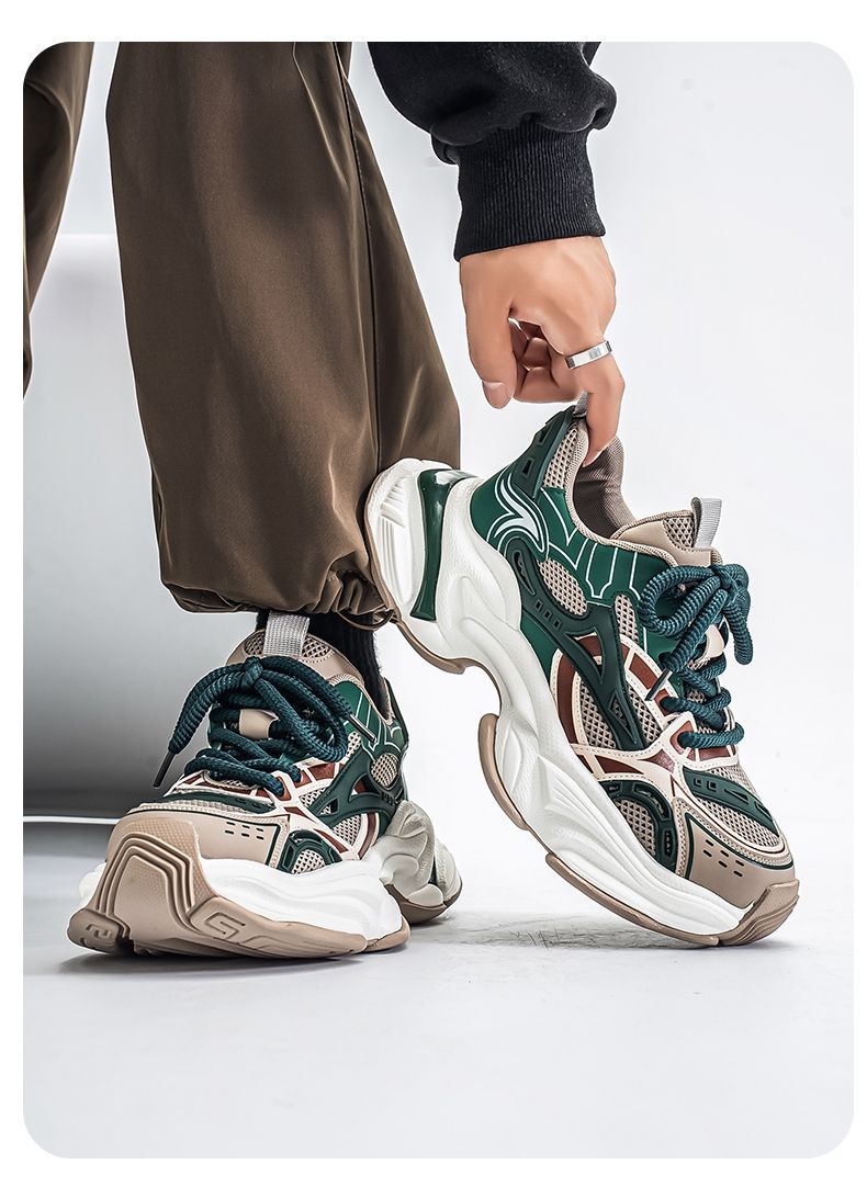 Men's Shoes 2026 New Winter Mesh Breathable Versatile Casual Sports Shoes Black Explosive Street Thick Sole Height Increasing Dad Shoes_voghion.com