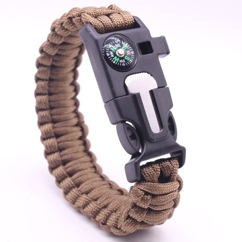 Umbrella Rope Flint, Multifunctional Compass, Tactical Bracelet, Outdoor Mountain Climbing And Rescue Whistle Survival_voghion.com