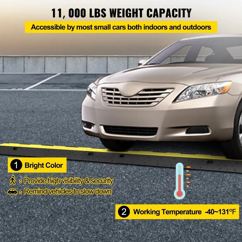 4 Speed Hump Capacity Ramp Protector 2 Rubber 11000 Packs Channels LBS Modular Protective Wir Load Speed Bump Bump Rated Cable_voghion.com