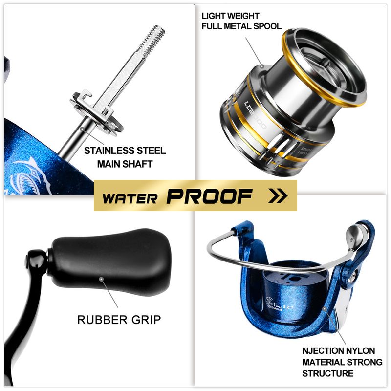 Metal Spinning Wheel 5.2:1 5+1BB Long Casting Lure Reel Fishing Gear_voghion.com