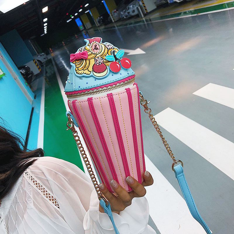 Autumn and winter new fashion lady personality creative net red ice cream cartoon cute chain crossbody bag_voghion.com