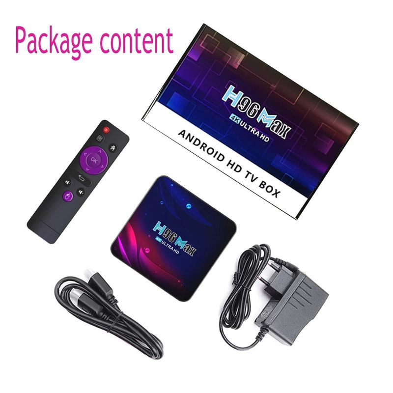 Caixa de TV inteligente H96 Android 11 4K HD YouTube Google Play 5G Wi-Fi Bluetooth Receptor Media Player HDR USB 3.0 4G 32Gb 64Gb Caixa de TV_voghion.com