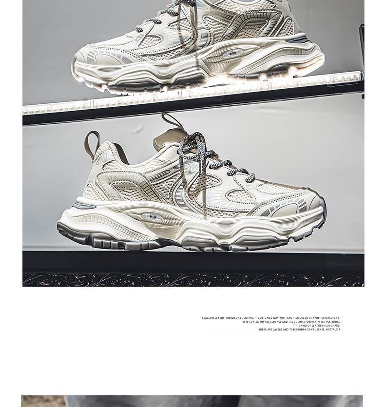 Men's Shoes Mesh Shoes Men's Versatile Platform Sneakers Casual Daddy Shoes Men's_voghion.com