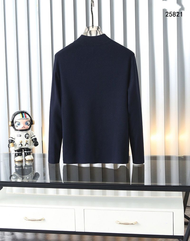 Z Brand Simple And Stylish! Wool Blend Stand Collar Men's Business Casual Pullover Knit Half-Zip Sweater_voghion.com