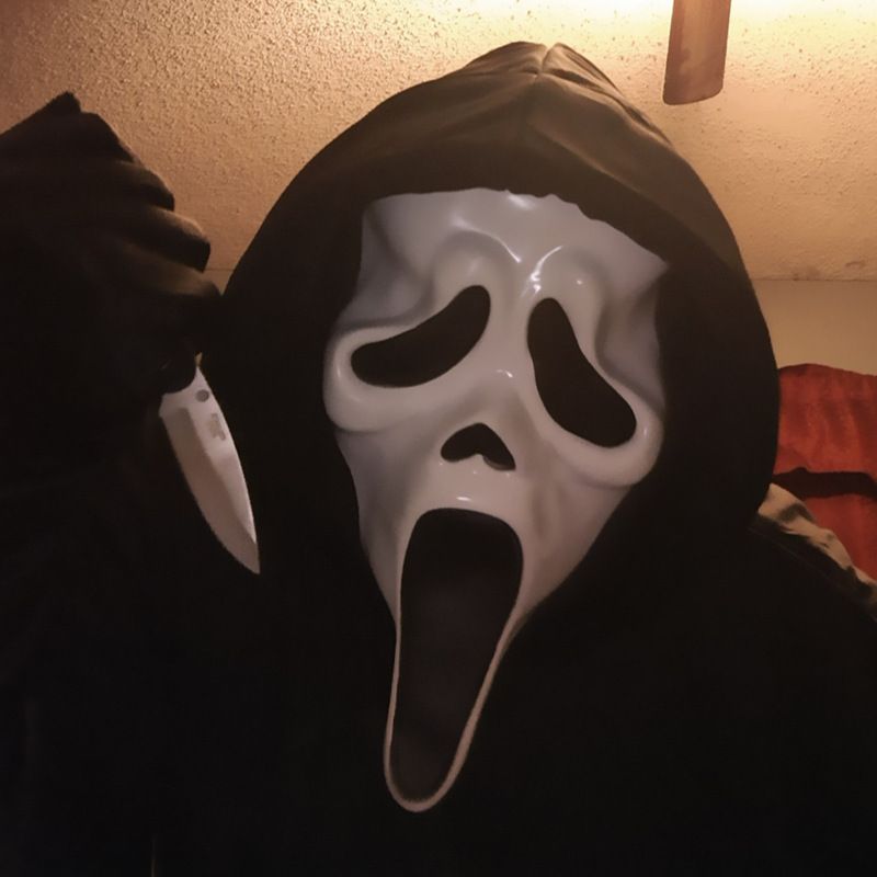 Screaming Ghost Face Mask - Latex Scary Costume Headgear For Adult Party, Horror Cosplay_voghion.com