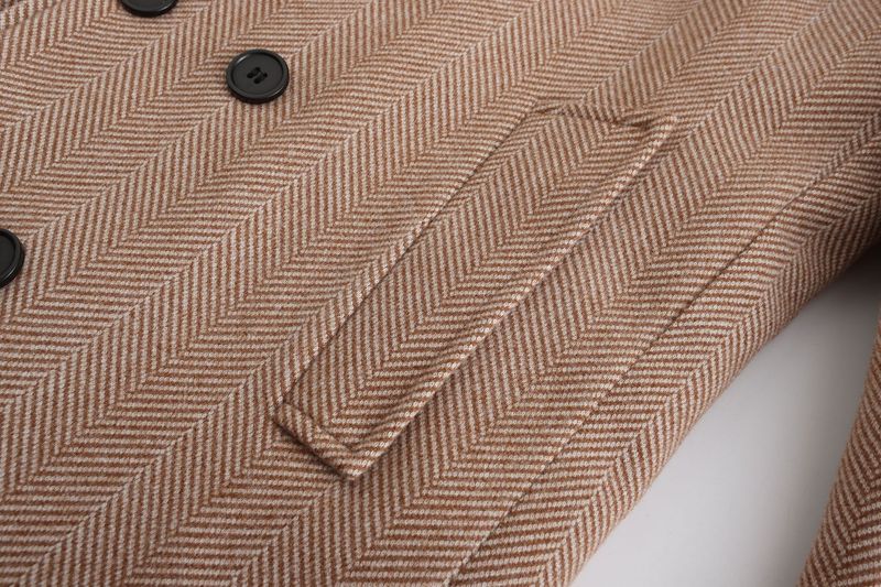 2024 Autumn Winter New Mid-Length Plaid Double-Breasted Coat European Size Cross-Border Woolen Men's_voghion.com