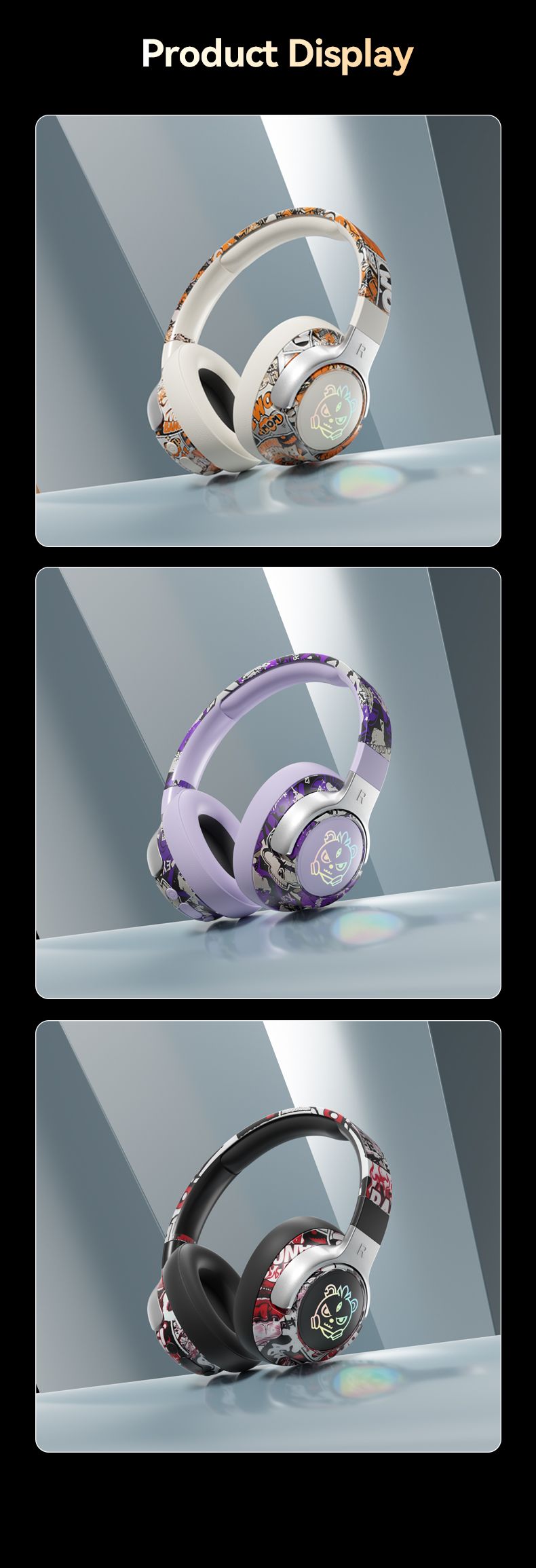 2025 Drahtloser Bluetooth-Kopfhörer Mode-Kopfhörer für Spiele Gaming Lange Akkulaufzeit Headset Mikrofon Musik_voghion.com