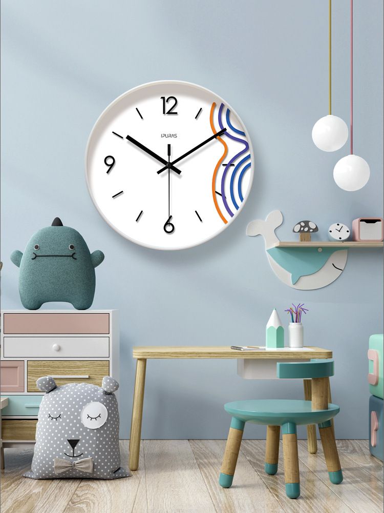 Yipula 7032 Living Room Simple Modern Nordic Round Silent Fashion Creative Wall Clock_voghion.com