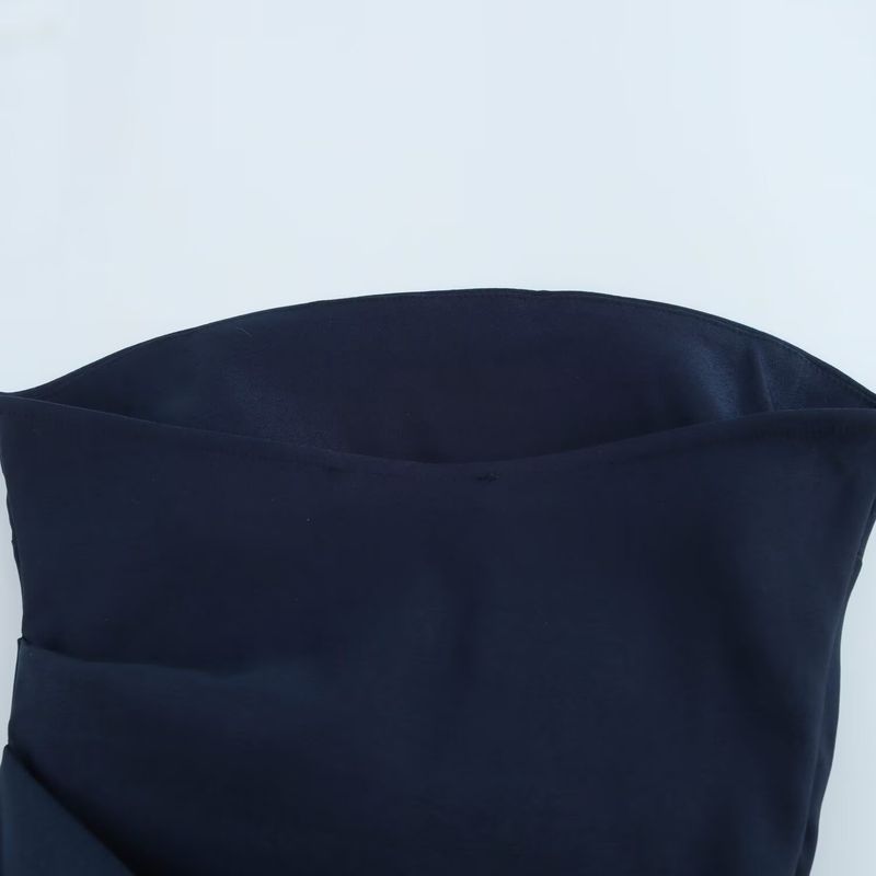 Ropa de mujer Nuevo estilo Ropa de mujer Moda clásica Top plisado asimétrico_voghion.com