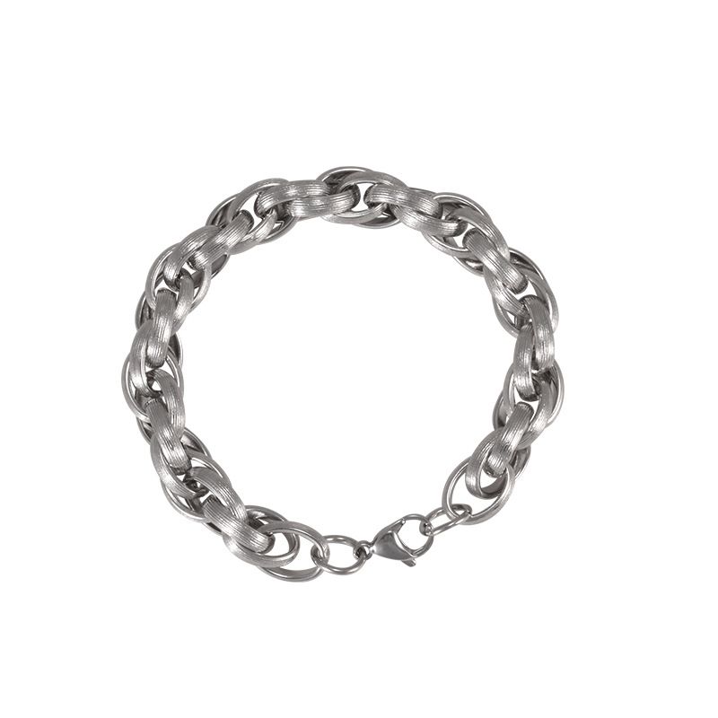 Bracciale da uomo in stile coreano, stile studentesco, audace, hip-hop, in acciaio al titanio, semplice, alla moda, per giovani_voghion.com