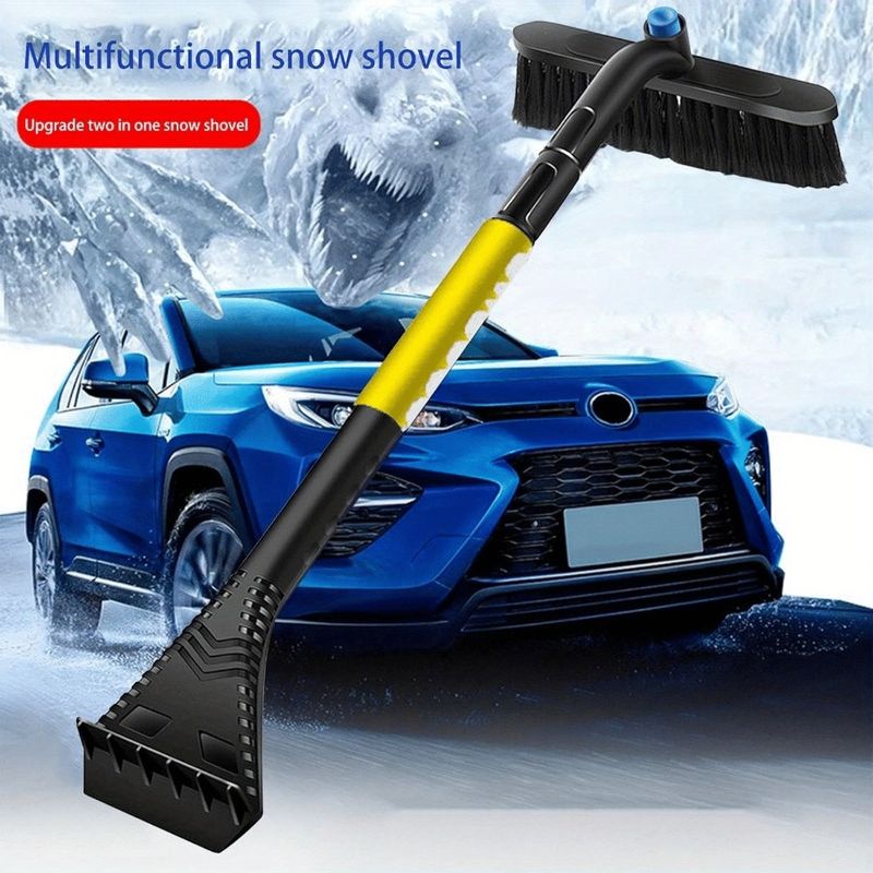 Detachable No Ice Car Ice Ergonomic Trucks For Snow With Car Foam SUV Scraper Extendable Scraper 3in1 Gri Scratch Brush Inch 26_voghion.com
