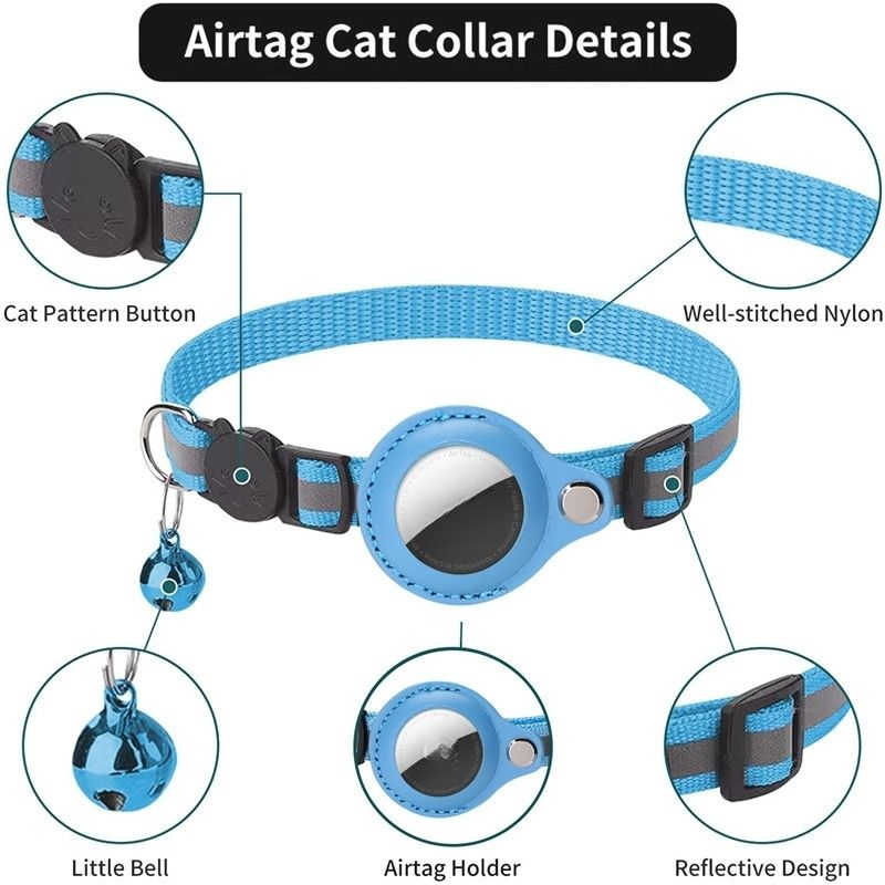 New Airtag pet collar protective cover for lost location tracking of cats_voghion.com