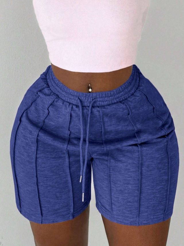 Vêtements pour femmes, loisirs d'été, sports, shorts à plis cure-dents sur le devant, pantalons de cyclisme, pantalons de sport, shorts gris clair_voghion.com