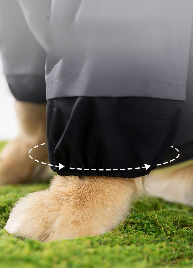 Haustier-Regenmantel, vollständige Abdeckung für große Hunde, Farbblock, Golden Retriever, Border Collie, Regentag, Spazierponcho, wasserdicht_voghion.com