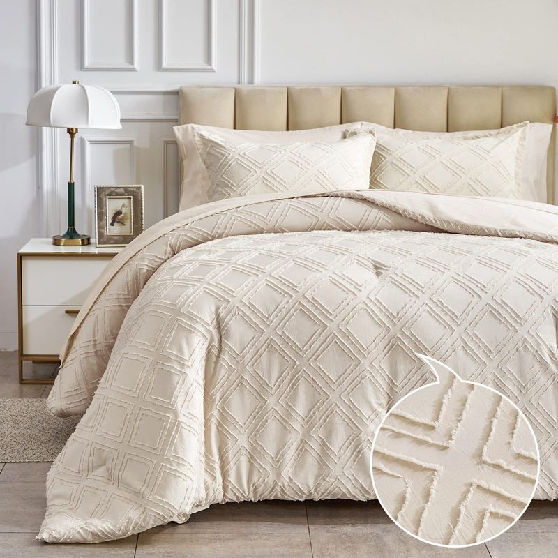 Quilt Set Bohemian Tufted Cut Flowers Fat Quilt Core Chemical Fiber Quilt Quilt Three Piece Set_voghion.com