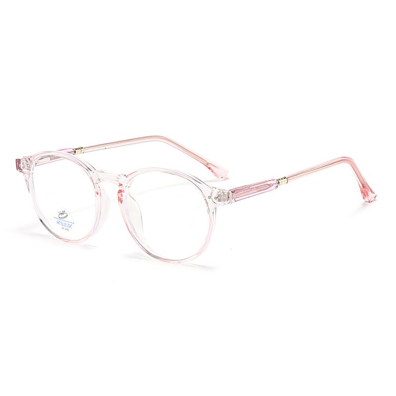 Neuer runder TR90-Brillenrahmen, modische Spiegelbeine für Männer und Frauen, Anti-Blaulicht-Brille, leicht, kein Grad flach_voghion.com
