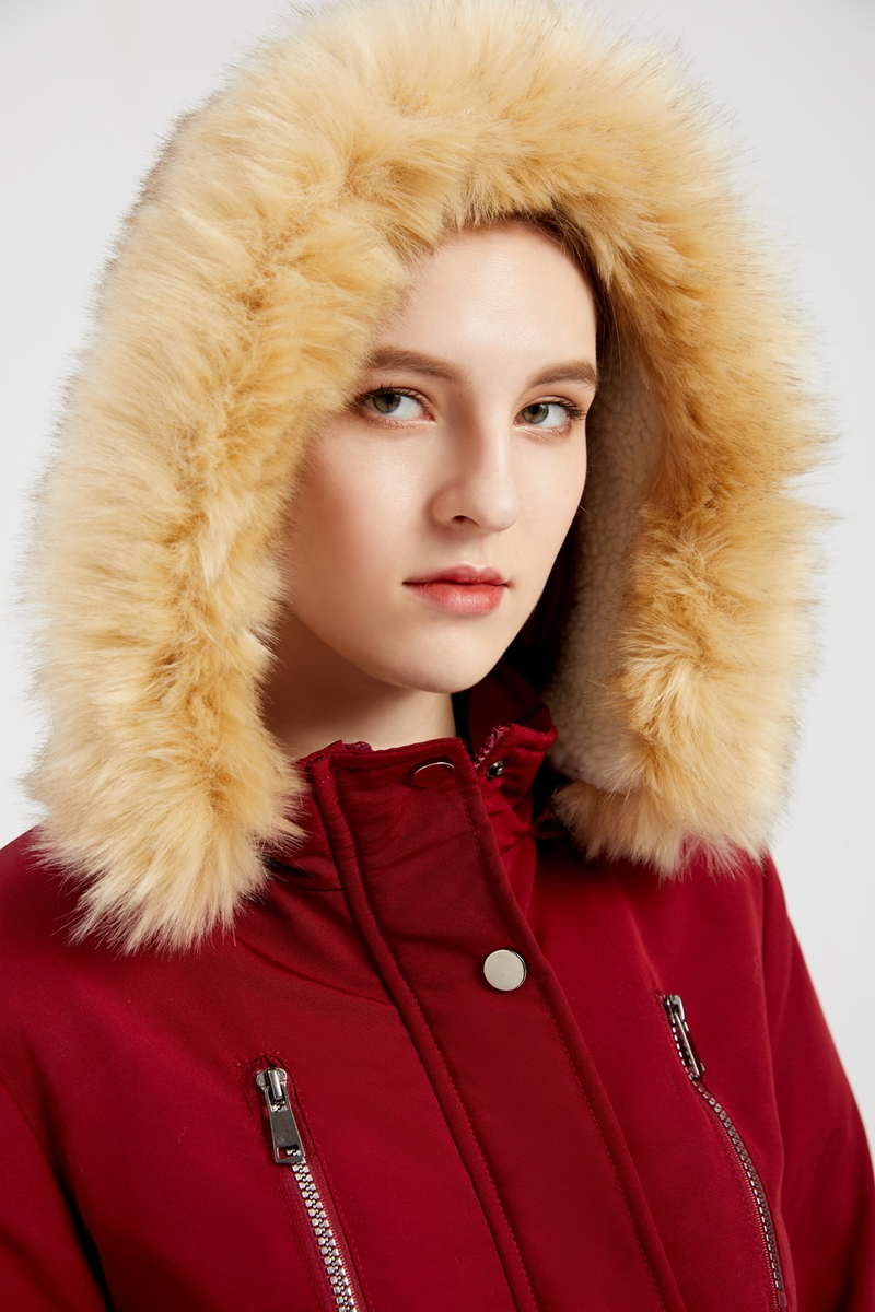 Cappotto imbottito in lana d'agnello spesso da donna, cappotto imbottito ampio, cappello staccabile e giacca in pile_voghion.com