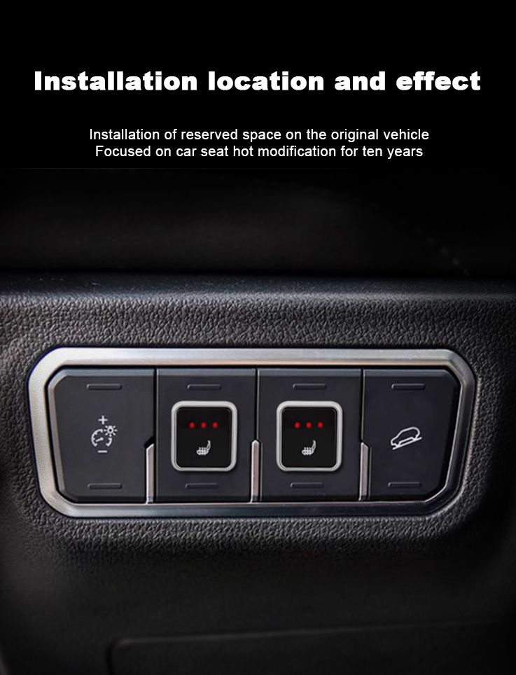 Neues eingebautes Autositzheizungsset für 1/2 Sitze, 12 V, 2/4-teilige Universal-Heizkissen aus Legierungsdraht, 3 Stufen, Doppelsteuerung, beheizt_voghion.com