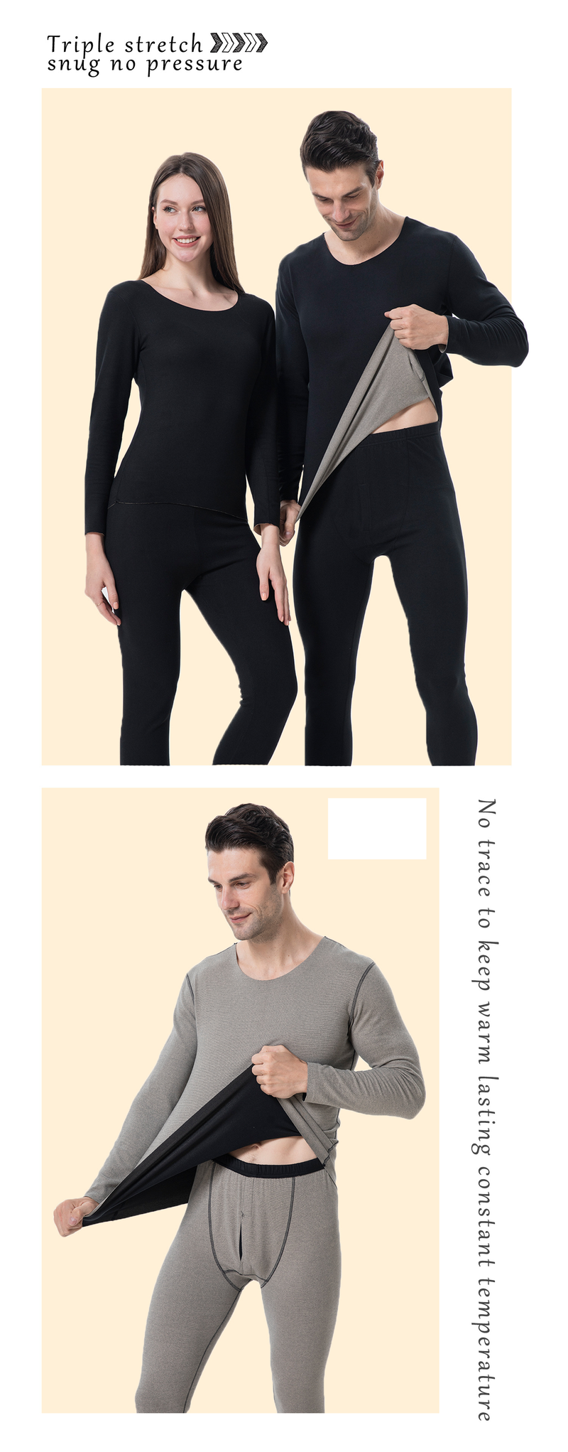 AB kationische thermisch ondergoedset voor dames plus fluwelen naadloze thermische kleding voor heren en dames met lange onderbroek_voghion.com
