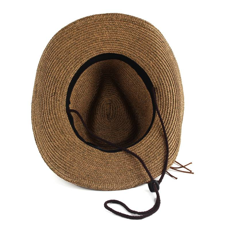 Nuovi cappelli di paglia estivi a tesa curva da uomo e da donna di qualità Cappelli da sole da esterno Cappelli da sole da cowboy europei e americani Cappelli da viaggio personalizzati_voghion.com