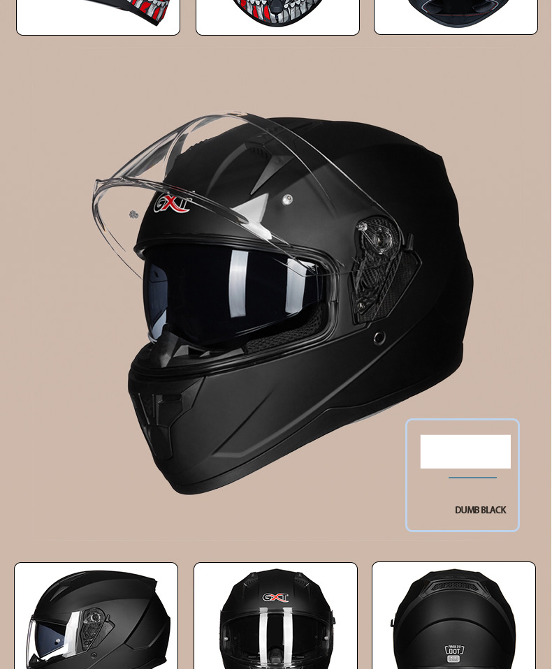 Motorcycle helmet Full helmet DOT certified Four Seasons General purpose motorcycle helmet Electric vehicle helmet_voghion.com