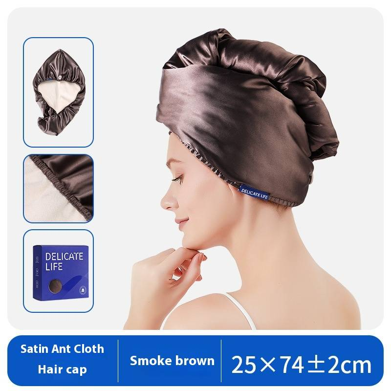 Satin Hoerhandduch Wrap Fir Fraen - Luxus Seidähnlechen Schnelldréchenden Turban Mat Duebelschicht Ultra Absorbéierenden & Décke Badetuch_voghion.com