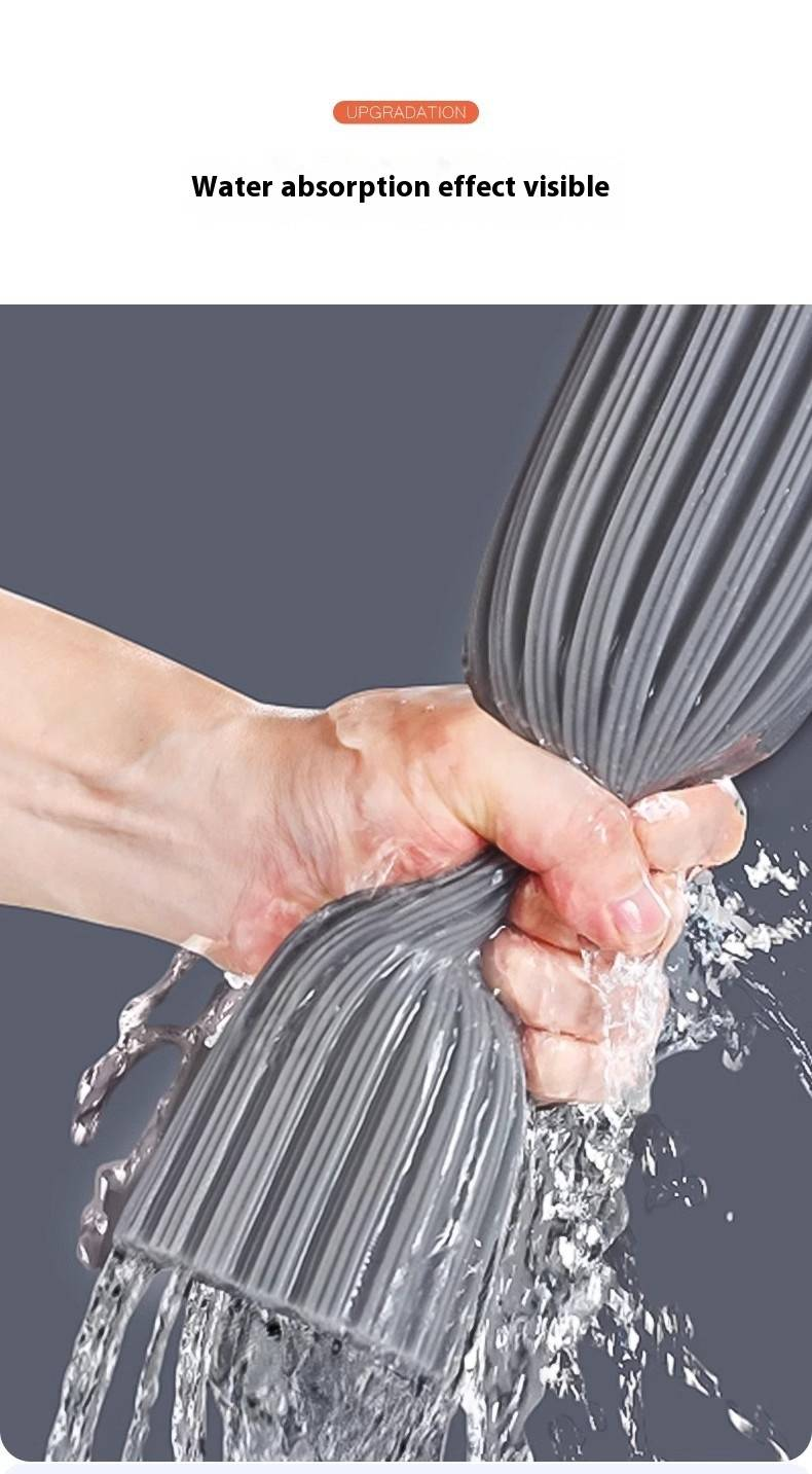 Mop de esponja - Novo limpador de piso dobrável e autotorcedor com cabeça de borracha absorvente (não é necessário lavar à mão)_voghion.com
