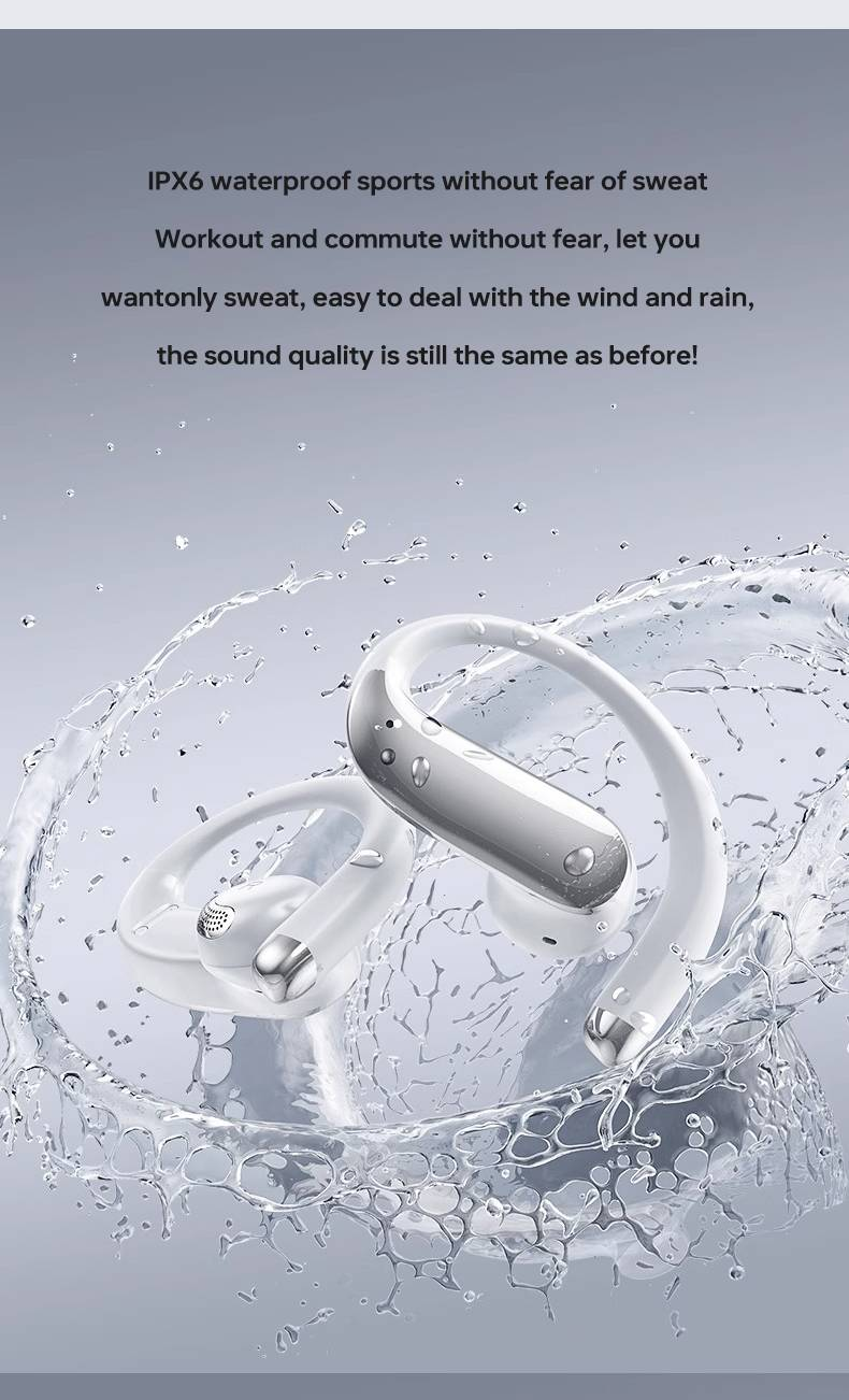 S06 Open Ear Headphones: 13mm Drivers, ENC, 90H Playtime, IPX6, 4-Point Support, Flash Connect_voghion.com