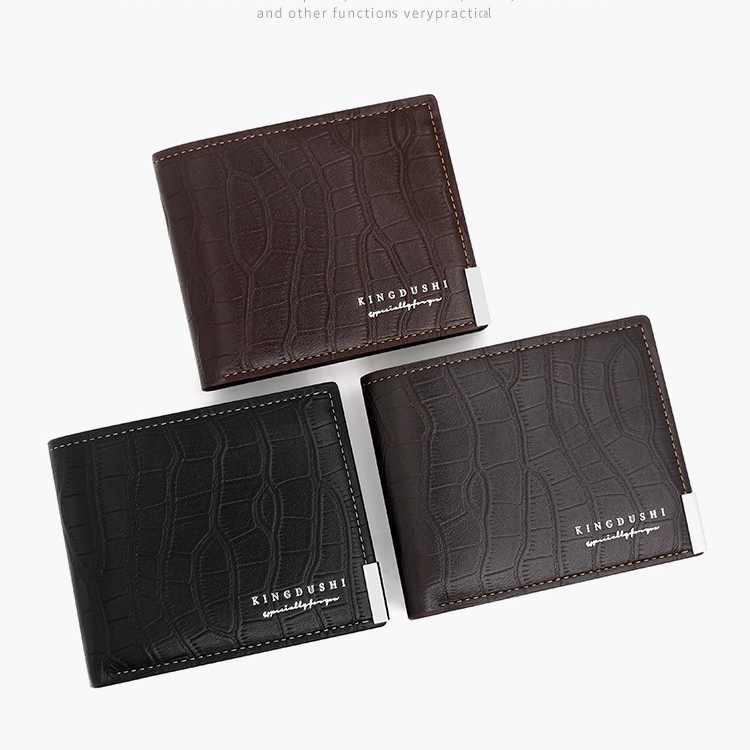 Wallet Card Cases Fashion Men's Short Wallet Hinge TPU Printed Stone Wallet Multi Card Slots Small Silver Bag Coin Clip_voghion.com