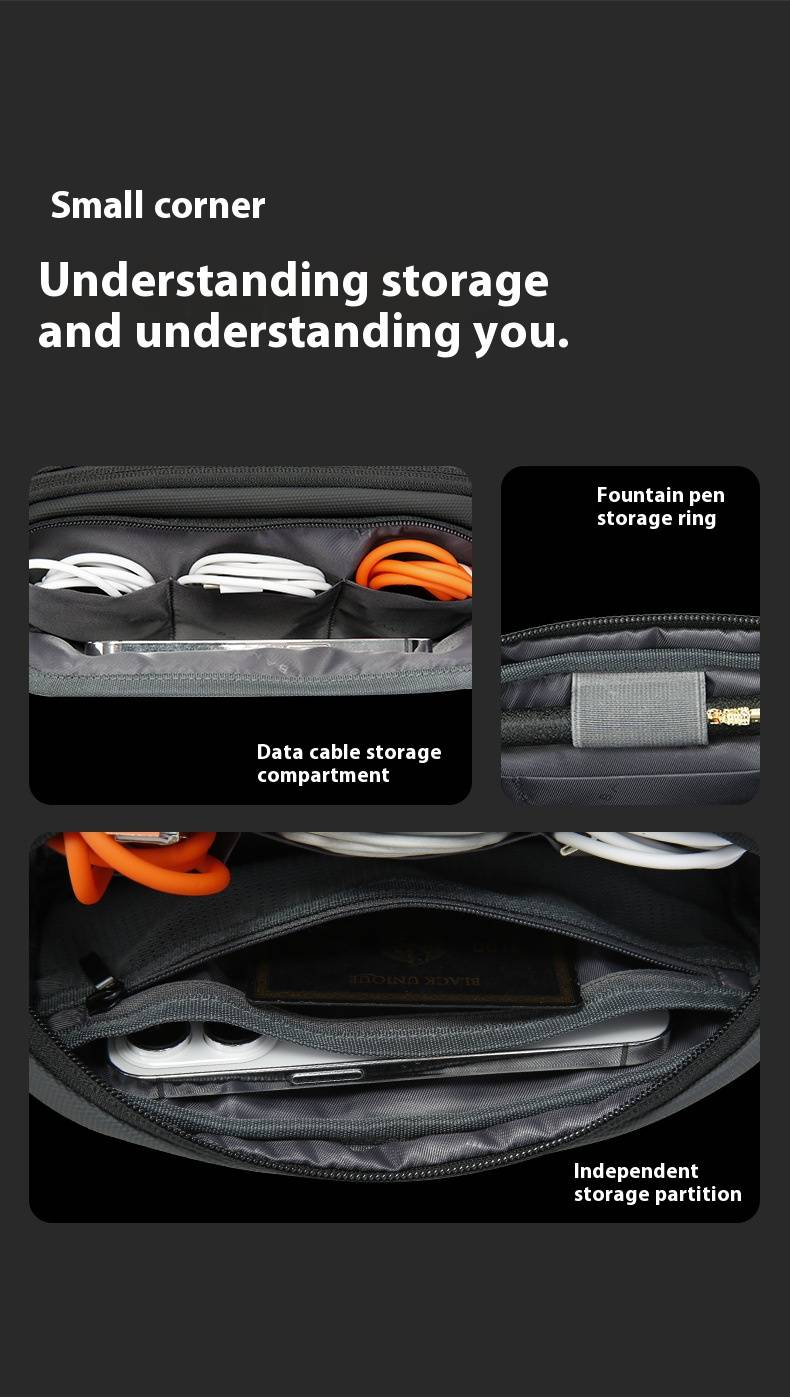 BANGE Charger Digital Accessories Functional Multi Layer Portable Leisure Travel Storage Bag_voghion.com