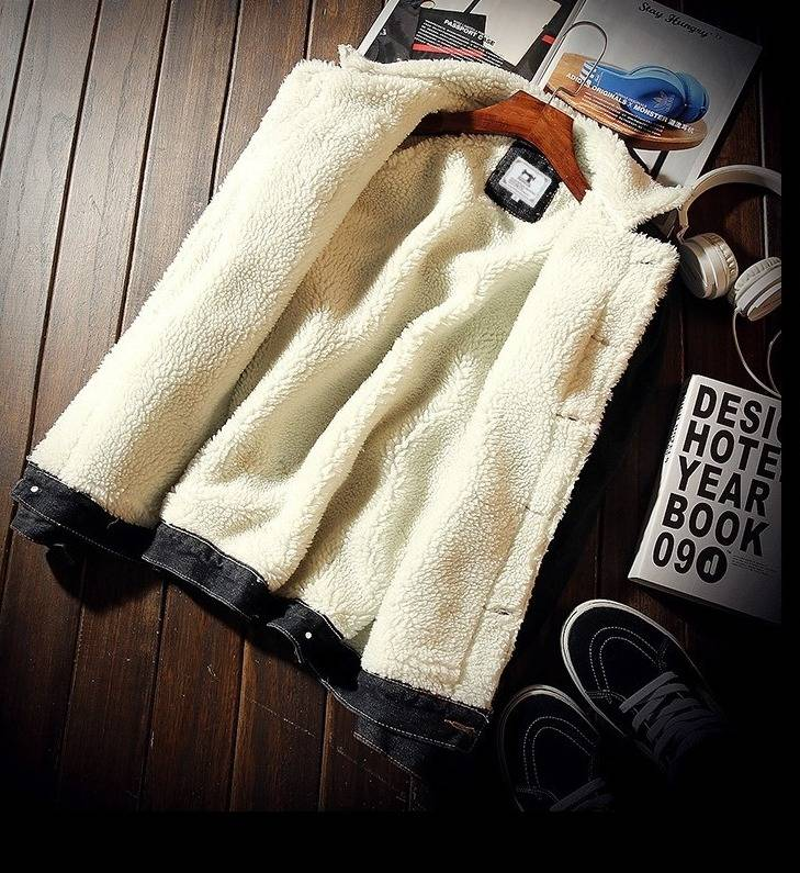 Giacca in denim foderata in pile da uomo – Cappotto invernale slim fit, caldo ed elegante (blu chiaro/blu scuro/nero, S–6XL)_voghion.com