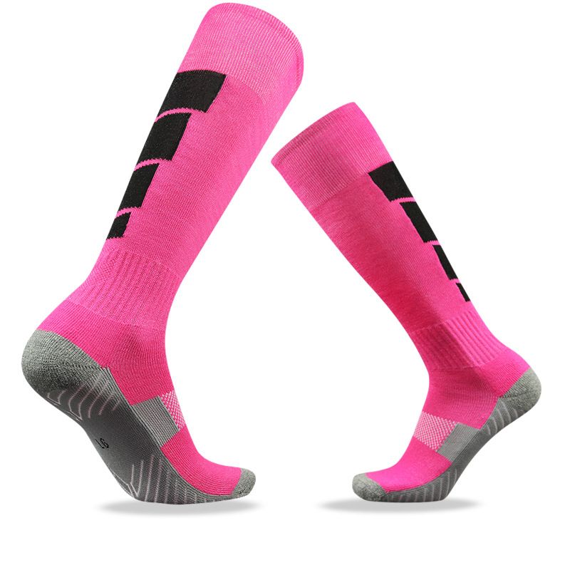 Fußballsocken für Jugendliche, hochkniehoch, atmungsaktiv, Trainingssocken für Jungen, Mädchen, Unisex, Baumwollmischung, rutschfest, gepolstert_voghion.com