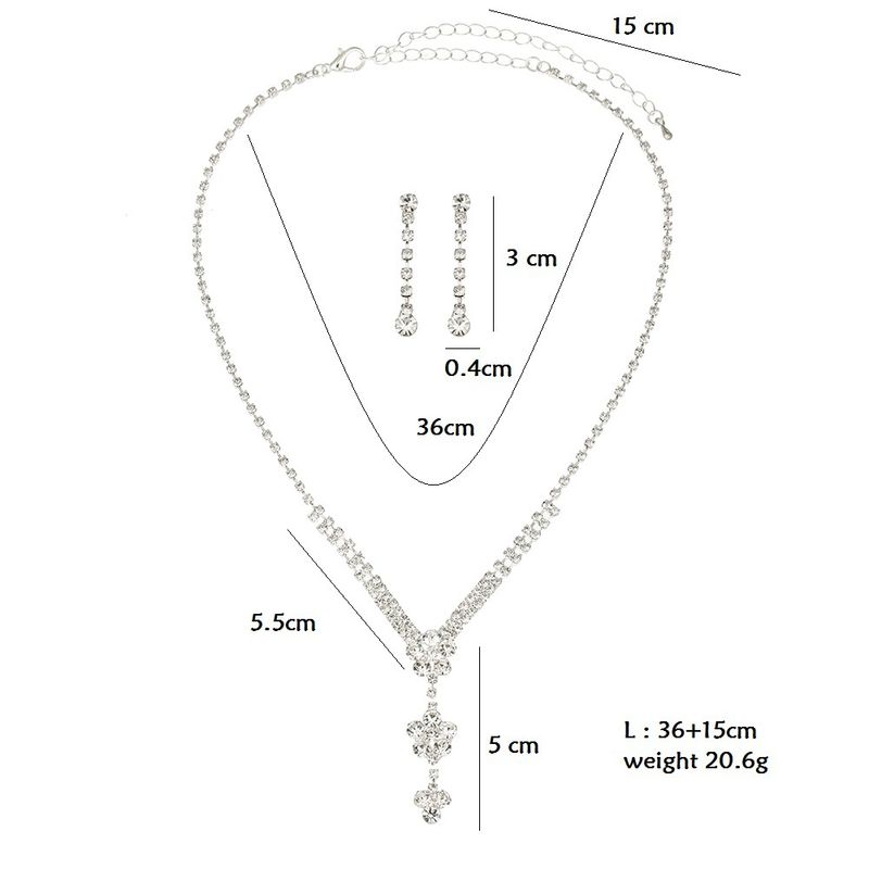 Set di gioielli da donna con collana di cristallo con catena a forma di artiglio e diamanti_voghion.com