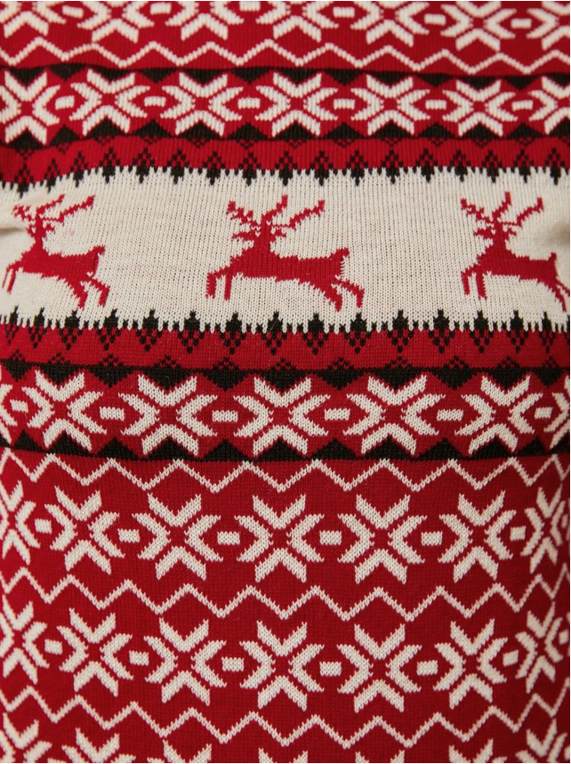 Damenbekleidung Weihnachten neuer, lockerer Elch-Jacquard-Langarmpullover für Damen_voghion.com