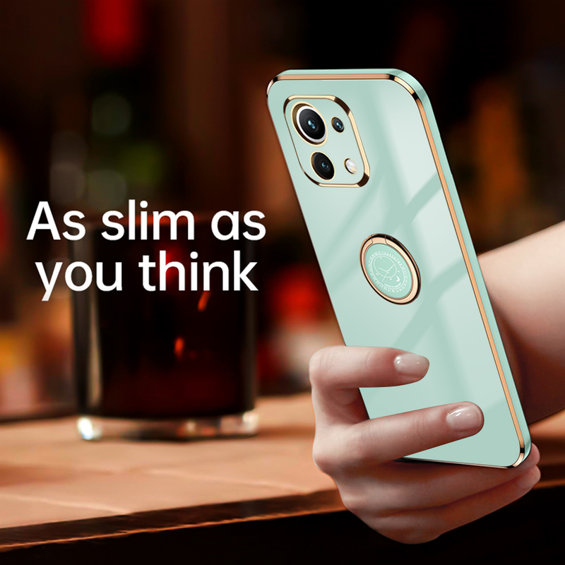 Custodia per cellulare con supporto ad anello placcato per Xiaomi Mi 11 Lite 5g NE 11lite mi 12 x 10T 11T Mi11T Pro_voghion.com
