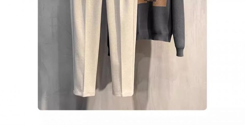 Yün Pantolon Erkek İlkbahar Ve Sonbahar Düz Dokuz Noktalı İnce Kesim Üst Sınıf Pantolon İş Gündelik Pantolon Erkek Pantolon Sonbahar Ve Kış_voghion.com