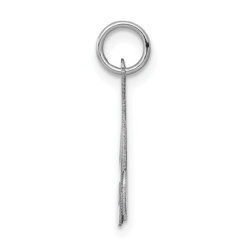 14KW White Gold Script Letter M Initial Charm_voghion.com